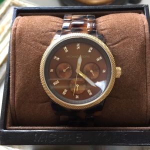 MK Tortoise Gold Watch